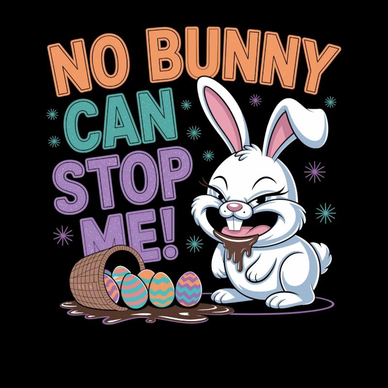 Easter Bunny with Chocolate – No Bunny Can Stop Me