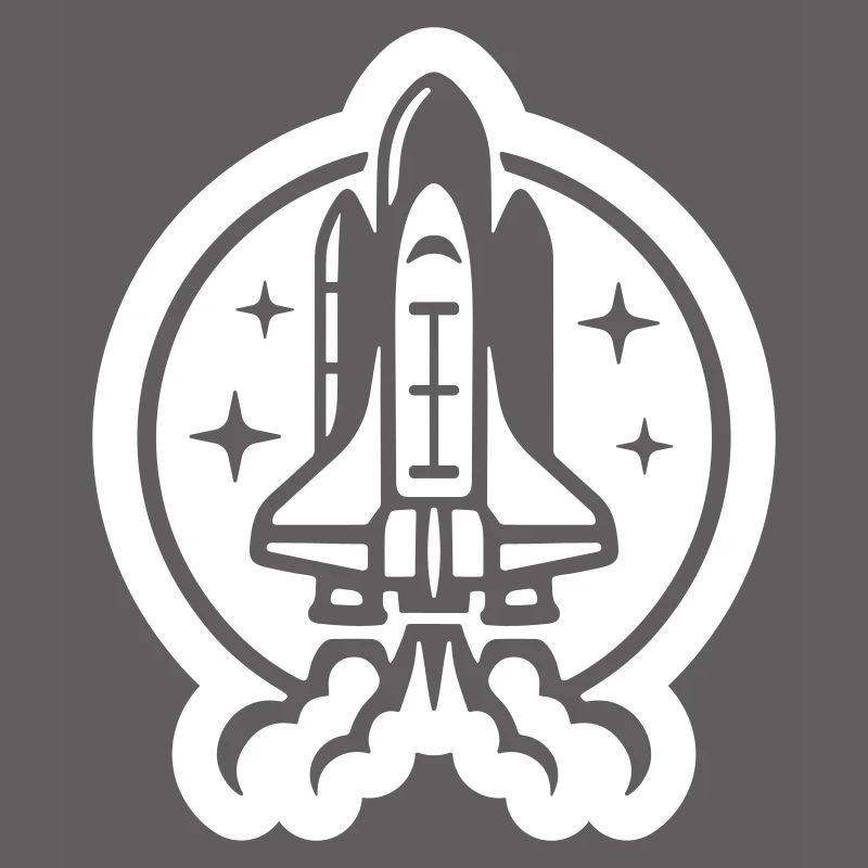 Icône du logo de lancement de la navette spatiale. Décollage. fusée