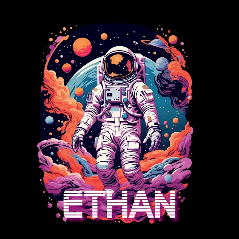 ETHAN - Beautiful boy name with cool astronaut