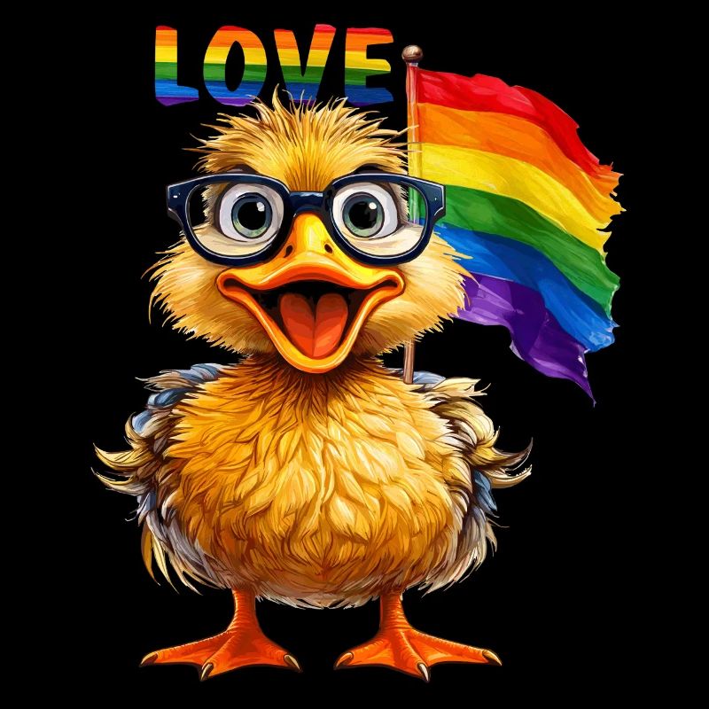 CANARD ARC-EN-CIEL DRAPEAU AMOUR