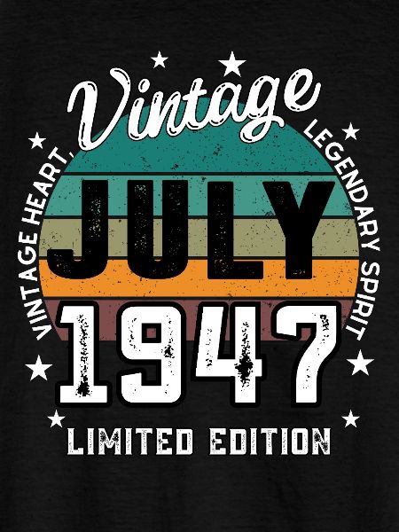 Retro 78 år gammal Vintage JULI 1947 78-årsdag