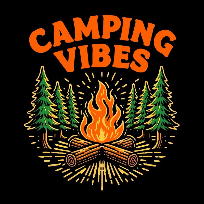 Camping Vibes Feu de camp Nature Camper