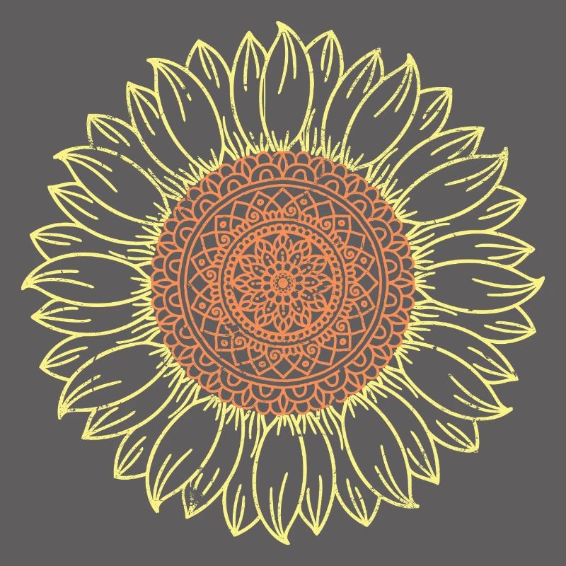 Conception complexe de mandala tournesol