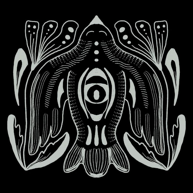 Mandala style eye with tentacle tendrils
