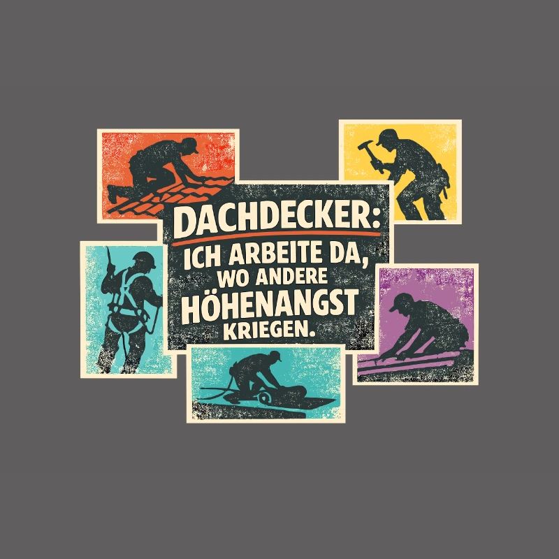 Dachdecker Spruch Retro Collage