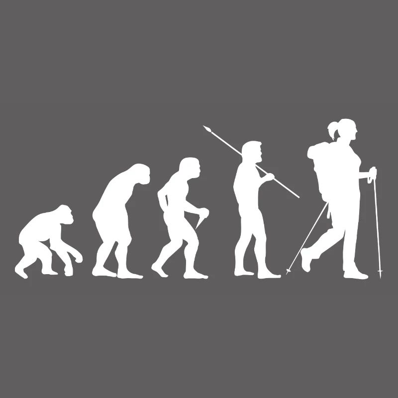 Evolution Wandern Frau Wanderin