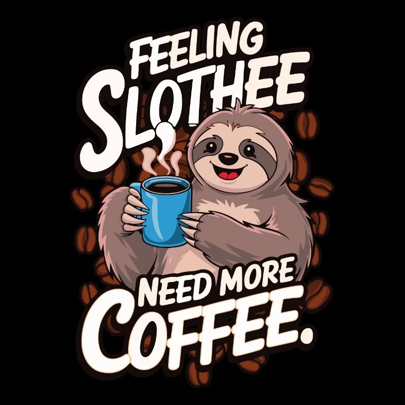 Feeling Slothee need more Coffee - lustige Sprüche