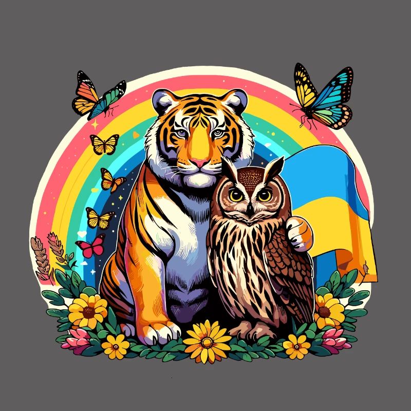 Tiger Eule Regenbogen