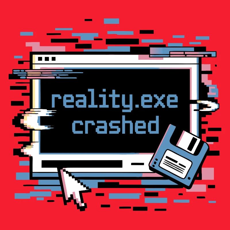 Reality.exe Crashed Retro Pixel Design
