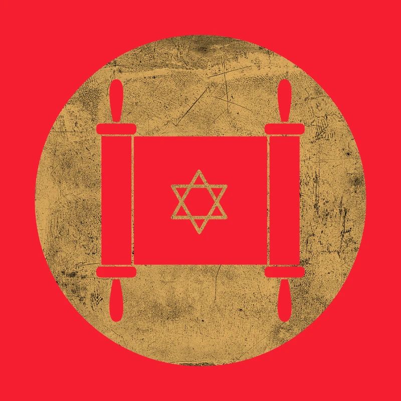 Rouleau de la Torah dans un cercle doré