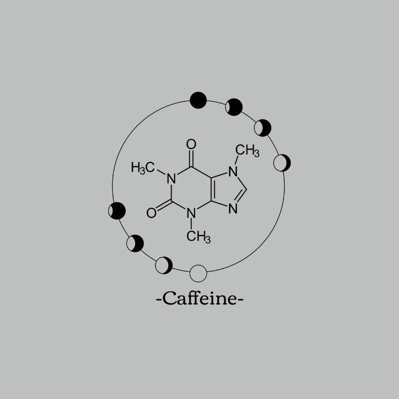 Molécule de caféine avec contour