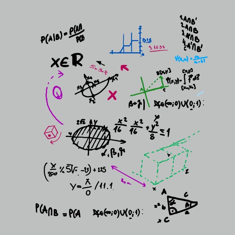 Math complexe tableau mathématique avec des formules