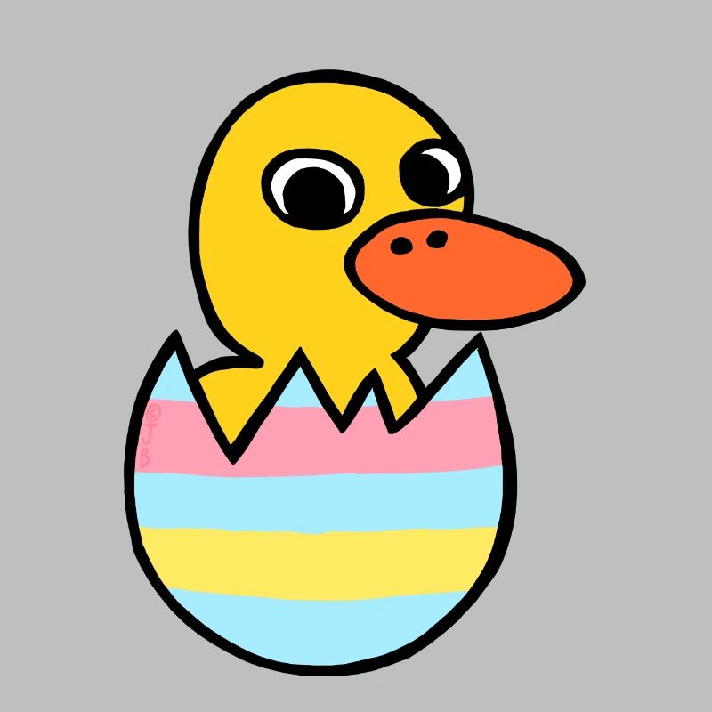 Cute Kawaii Duckling Easter Egg