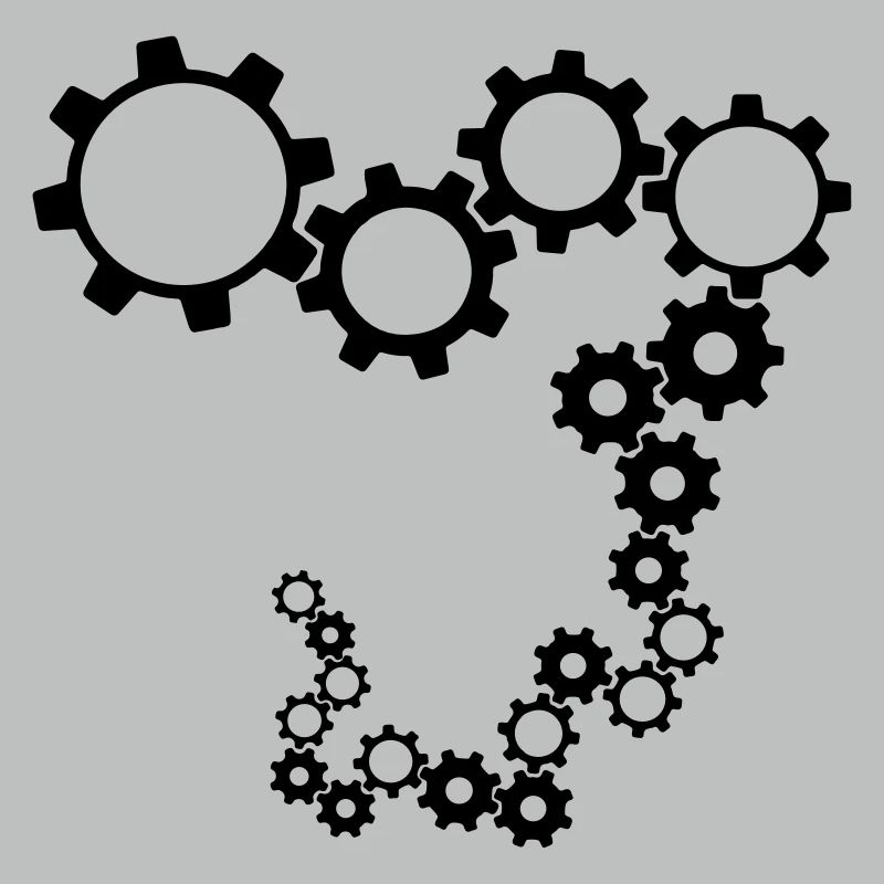 gears machine clockwork turn mechanically