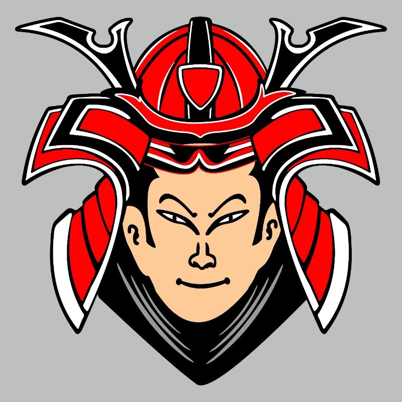 Samurai with helmet design