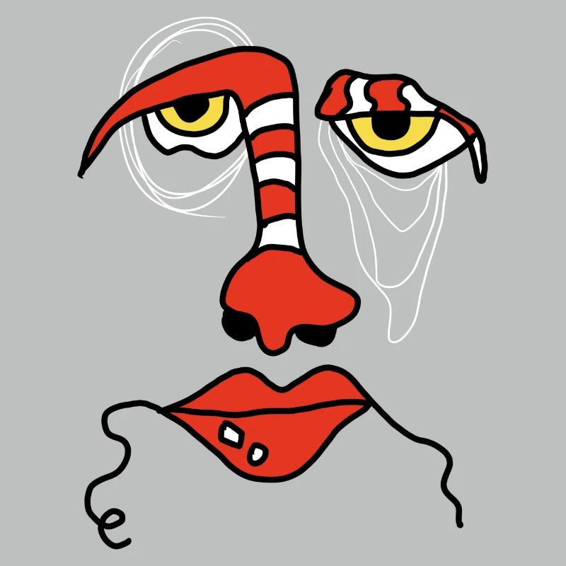Visage abstrait avec rayures