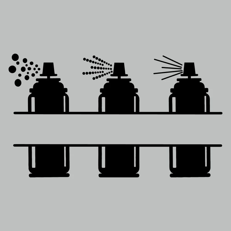 Three paint spray cans