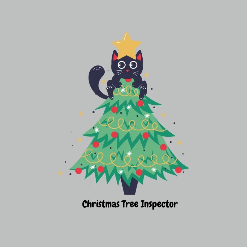 pull de noël chat dans sapin