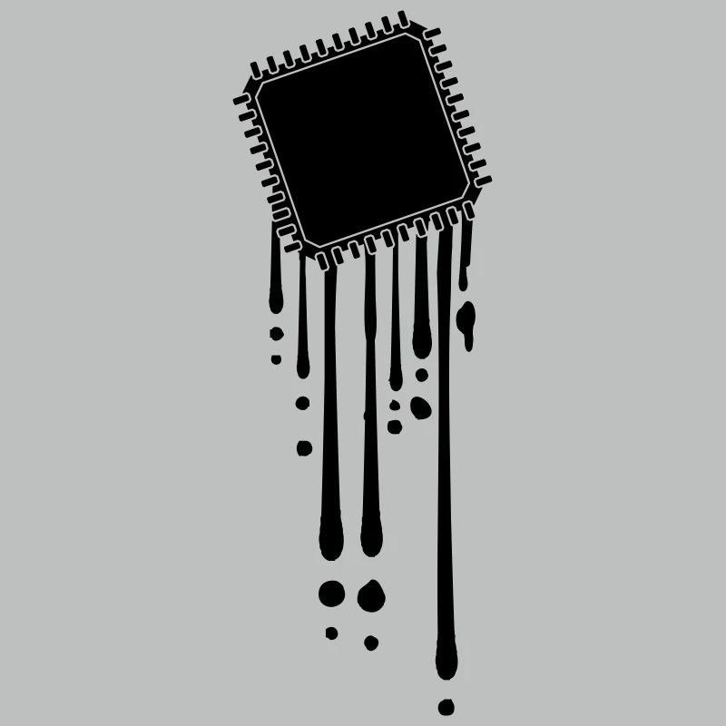 processor melt drops graffiti cpu computer