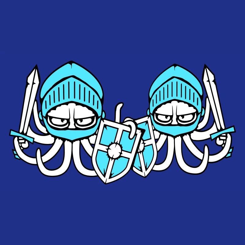 2 Octopus Knight Team Épée bouclier médiéval