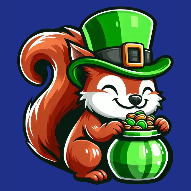 St. Patrick's Day Süßes Eichhörnchen Comic Design