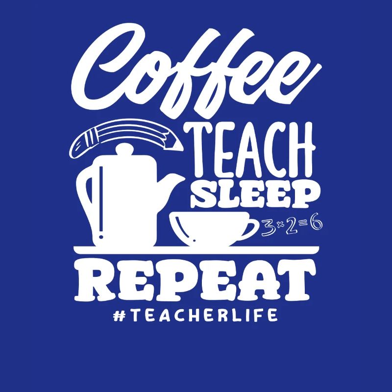 Enseignant de l’école primaire Café Enseigner Dormir Répéter