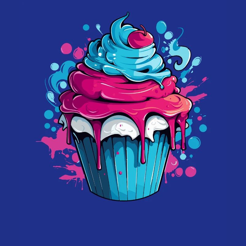 Cupcake mit Farbexplosion