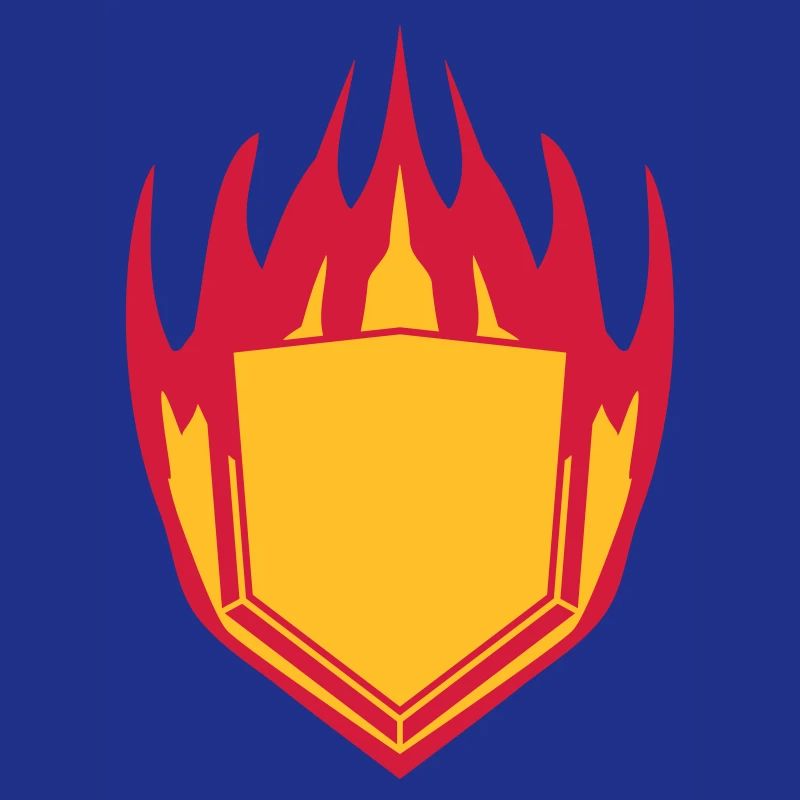 hot fire flames angular shield emblem emblem frame