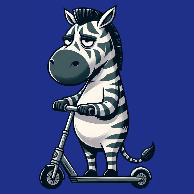 Mürrisches Zebra Roller Comic Rollerspaß