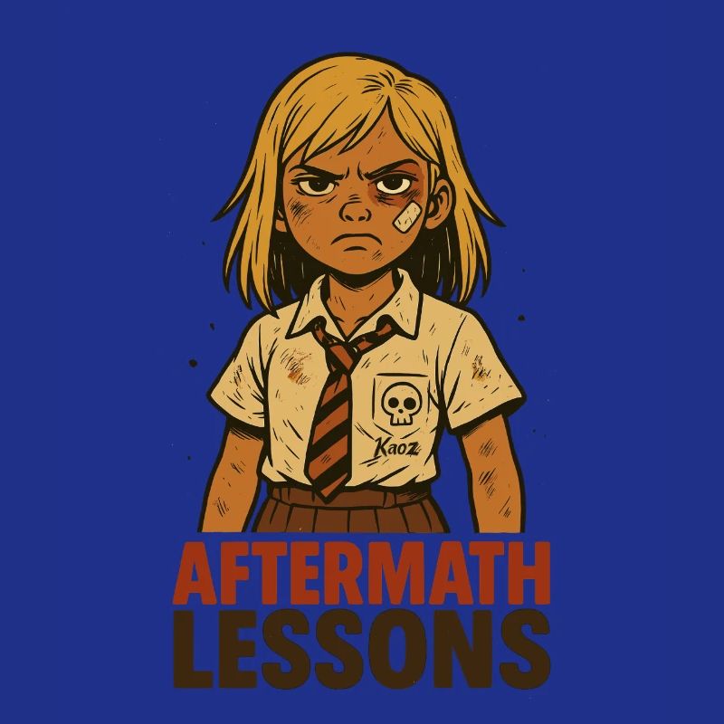 Starkes Schul-Mädchen beim Nachsitzen Comic