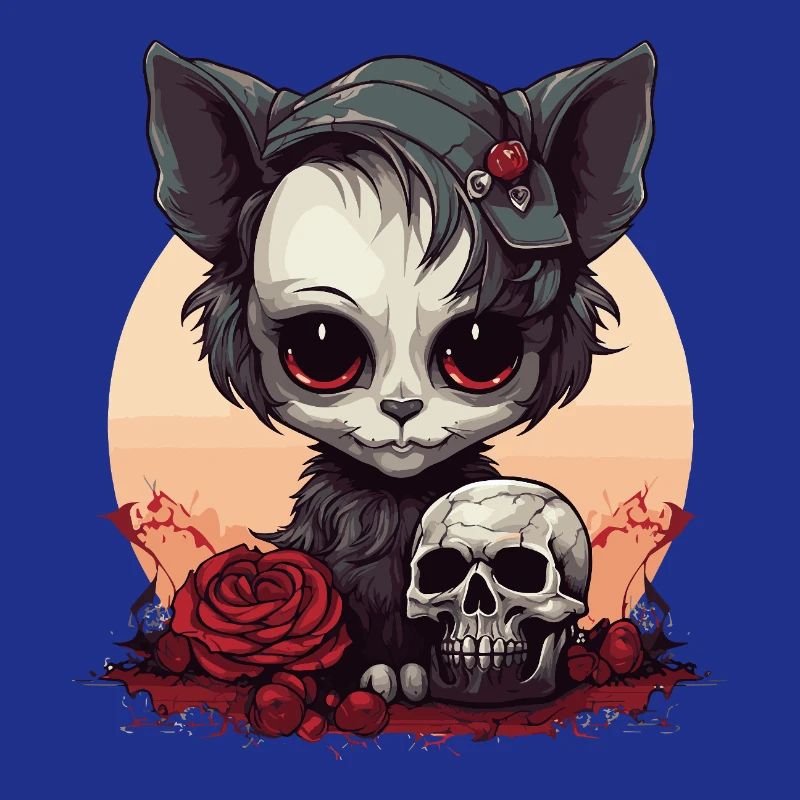 Niedliches Emo Gothic Kätzchen