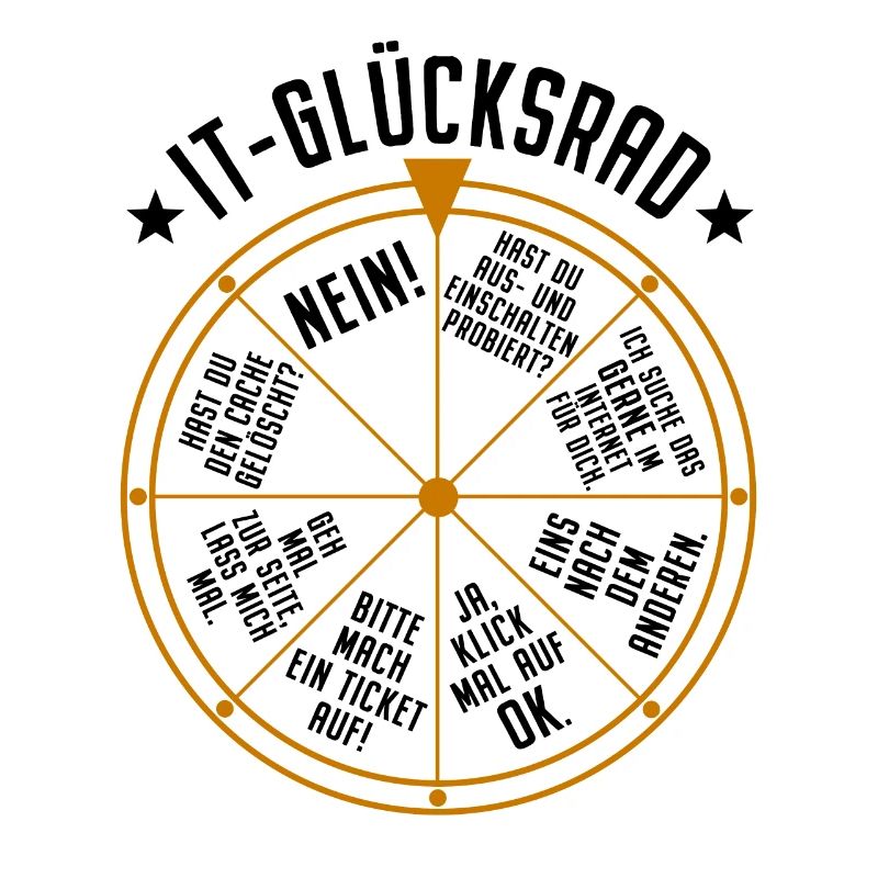 IT Support Glücksrad Service Desk IT Helpdesk Nerd