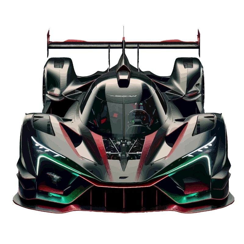 Extrem leistungsstarker, futuristischer, ultramoderner Rennwagen
