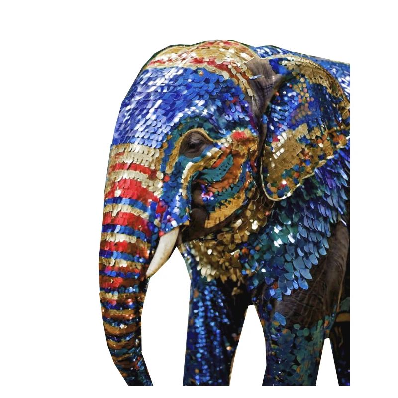 elefant,pailletten,elefant mit pailletten,gold,