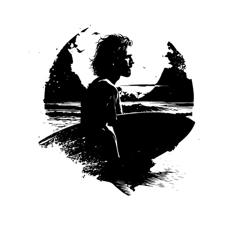 Dessin de surfeur