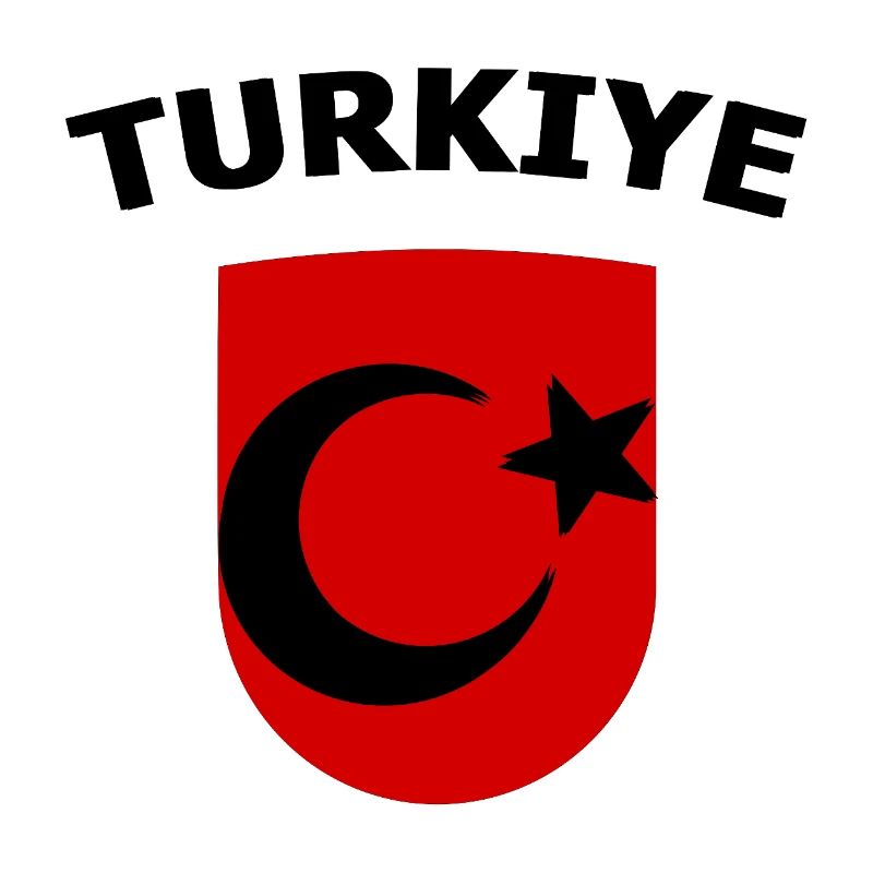 Red Turkey Shield Emblem Crescent Moon Star