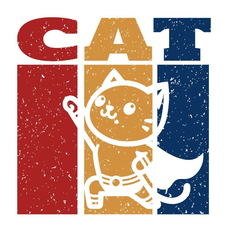 Conception rétro de chat de super-héros