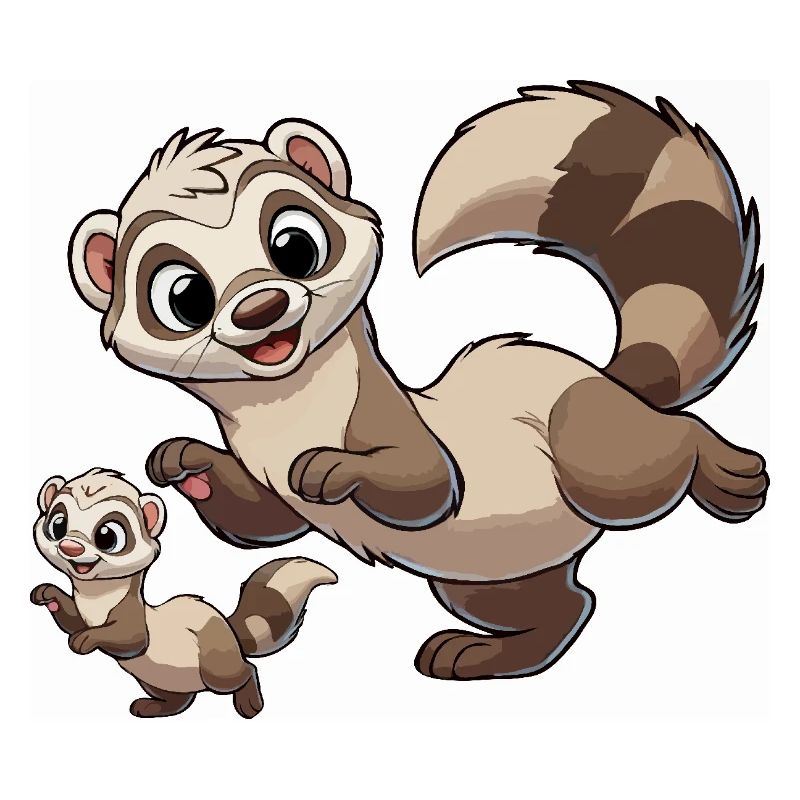 Frettchenmutter mit Kind