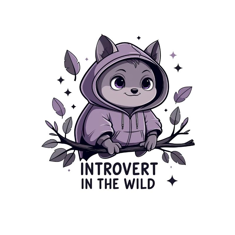 Introvert outdoors – animal in hoodie
