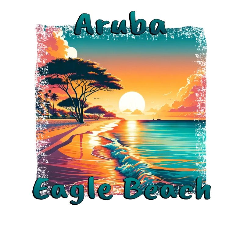 Grunge Sommerurlaub Eagle Beach Aruba