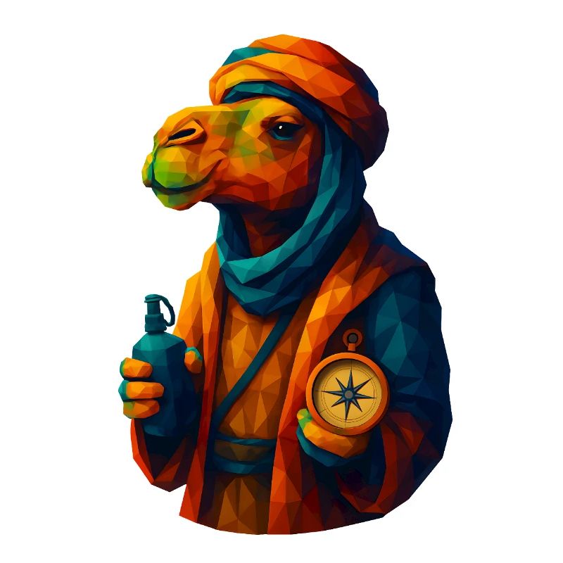 WPAP Stil Tiere - Kamel Karawanenführer