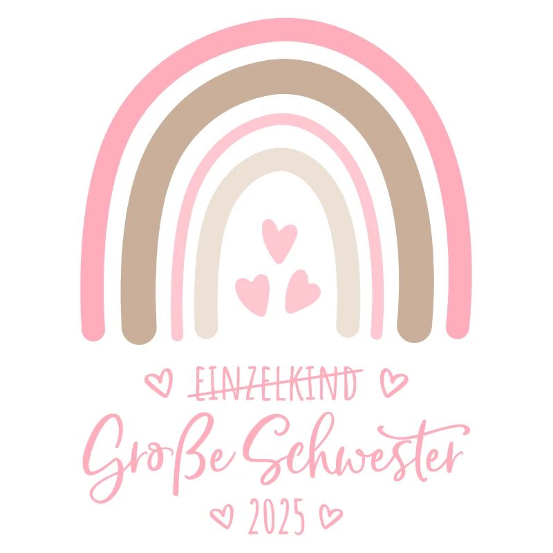 Boho Regenbogen Einzelkind Große Schwester 2025