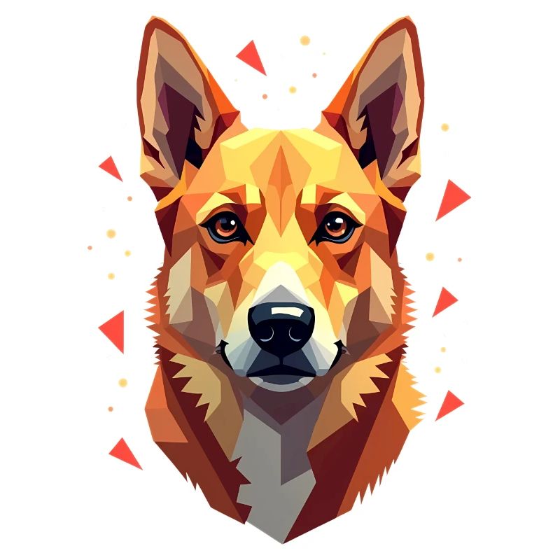 Geometric Dog Abstract Artwork