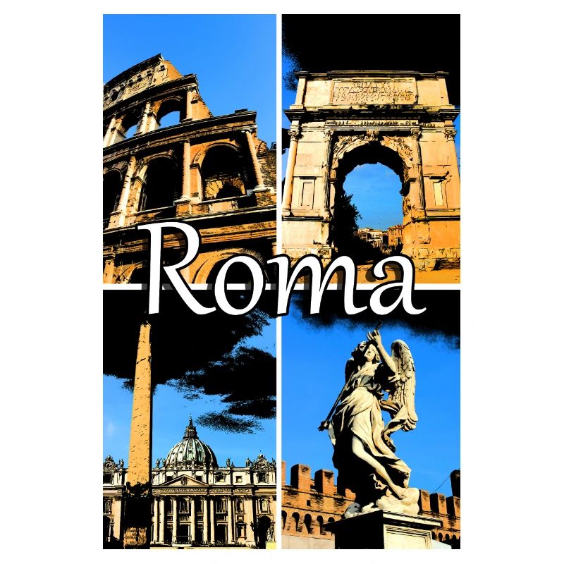Roma collage comic sign lettering
