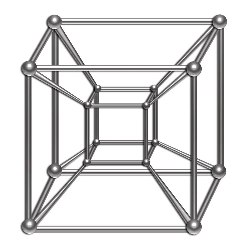 TESSERACT, Hypercube 4D, digital, Symbol -