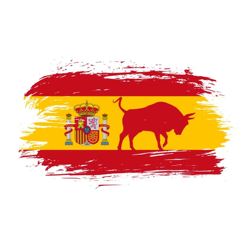 Spain Flag Design with Bull / Gift Madrid