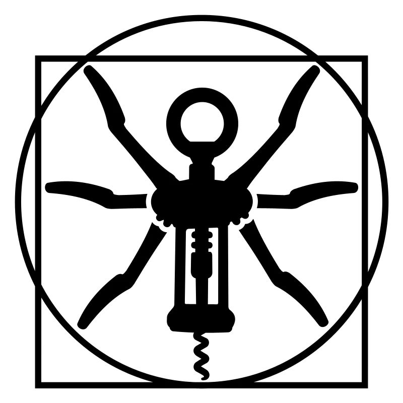 Homme de Vitruve du vin un tire-bouchon Léonard de