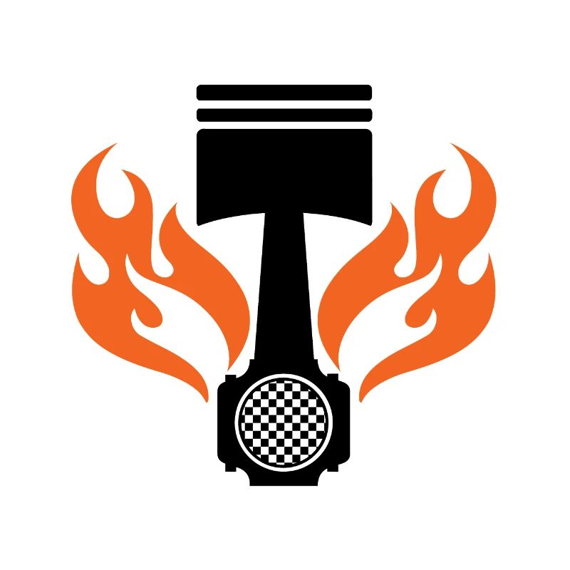 Flaming Piston - Car Auto Racing - Car Auto Window