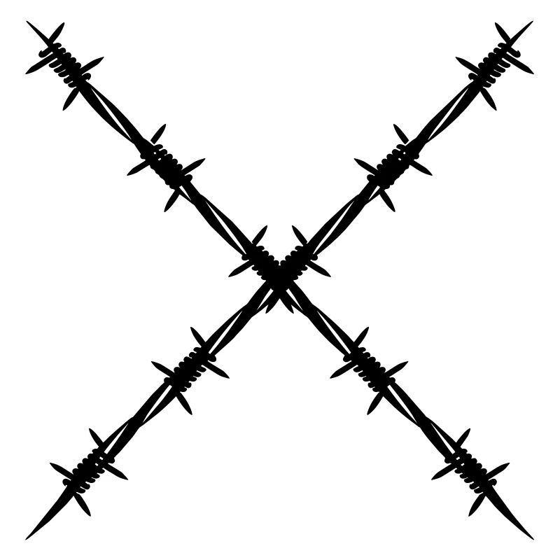 Barbed wire crossed