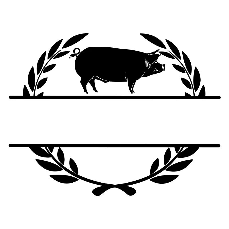 Logo Schwein im Lorbeerkranz